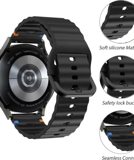 18mm Silicone Wave Band Replacement Strap for Huawei Watch GT 6/5/4 41mm, GT 5 Pro 42mm - 18 mm Sports Wristband for Garmin Venu 4 41mm/3S/2S, Forerunner 265S/255S, vivoactive...