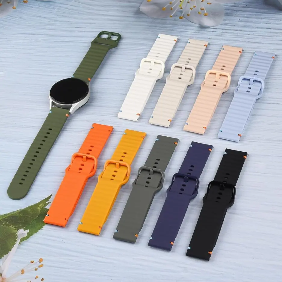 18mm Silicone Wave Band Replacement Strap for Huawei Watch GT 6/5/4 41mm, GT 5 Pro 42mm - 18 mm Sports Wristband for Garmin Venu 4 41mm/3S/2S, Forerunner 265S/255S, vivoactive...
