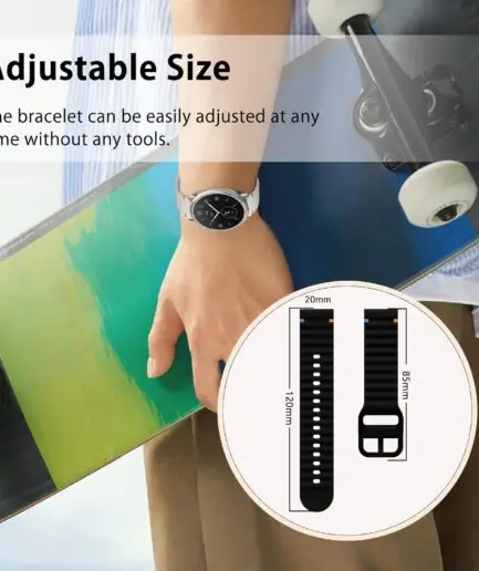18mm Silicone Wave Band Replacement Strap for Huawei Watch GT 6/5/4 41mm, GT 5 Pro 42mm - 18 mm Sports Wristband for Garmin Venu 4 41mm/3S/2S, Forerunner 265S/255S, vivoactive...
