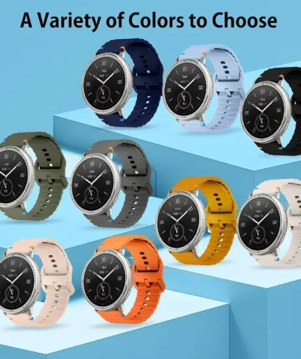 18mm Silicone Wave Band Replacement Strap for Huawei Watch GT 6/5/4 41mm, GT 5 Pro 42mm - 18 mm Sports Wristband for Garmin Venu 4 41mm/3S/2S, Forerunner 265S/255S, vivoactive...