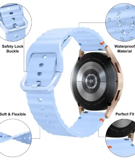 18mm Silicone Wave Band Replacement Strap for Huawei Watch GT 6/5/4 41mm, GT 5 Pro 42mm - 18 mm Sports Wristband for Garmin Venu 4 41mm/3S/2S, Forerunner 265S/255S, vivoactive...