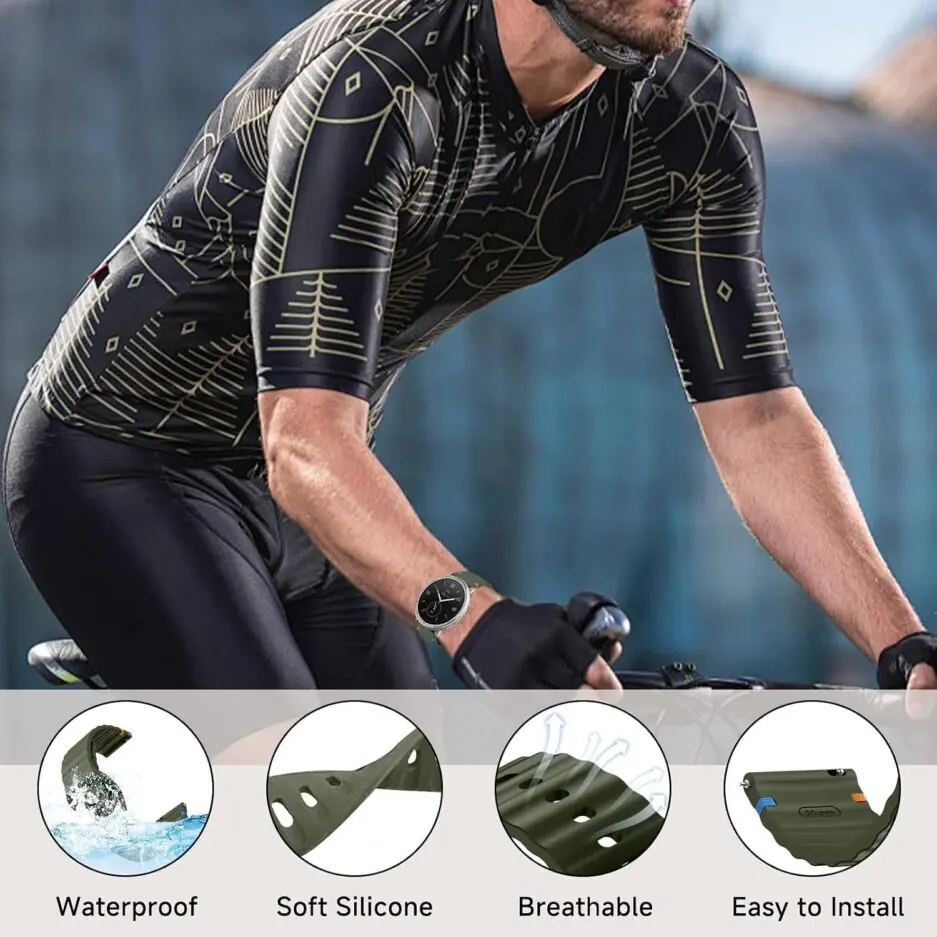 18mm Silicone Wave Band Replacement Strap for Huawei Watch GT 6/5/4 41mm, GT 5 Pro 42mm - 18 mm Sports Wristband for Garmin Venu 4 41mm/3S/2S, Forerunner 265S/255S, vivoactive...