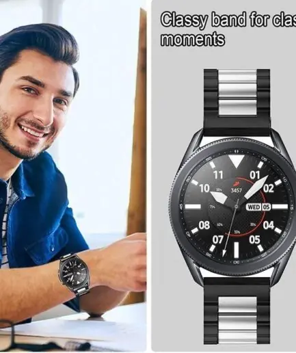 حزام معدني من الفولاذ المقاوم للصدأ 22 ملم ملائم لهواتف هواوي واتش GT2 / GT2 PRO / GT Runner / GT3 / GT3 Pro / GT4 / GT4 Pro / GT1 46 ملم