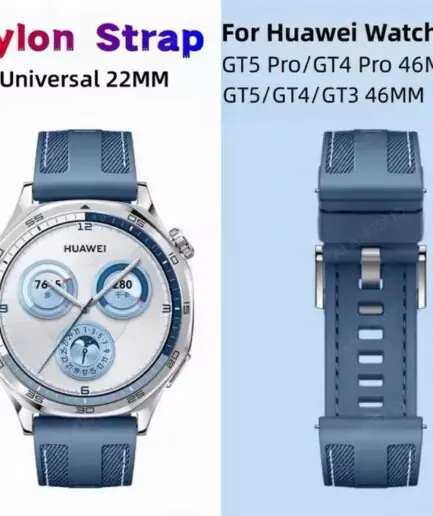 سوار سيليكون مضفر من النايلون 22 ملم لساعة هواوي GT6 46 ملم GT6 برو GT5 46 ملم GT4 GT2 GT3 46 ملم ساعة 4/4 برو ووتش 3/3 برو GT3 GT3 برو GT رانر من فكرة
