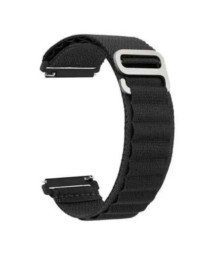 Alpine Loop 22mm متوافق مع ساعة Huawei GT / GT2 الذكية 46mm ، حزام نايلون رياضي متين مع خطاف من التيتانيوم G أسود