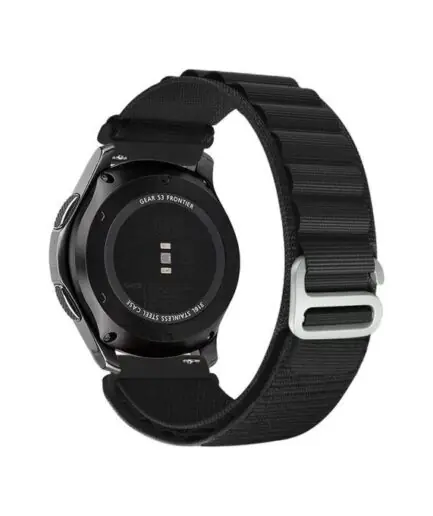 Alpine Loop 22mm متوافق مع ساعة Huawei GT / GT2 الذكية 46mm ، حزام نايلون رياضي متين مع خطاف من التيتانيوم G أسود