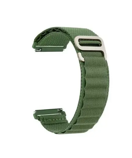 Alpine Loop 22mm متوافق مع Oraimo Watch R OSW23N- ساعة ذكية رياضية ، حزام نايلون رياضي متين مع خطاف تيتانيوم G أخضر زيتوني