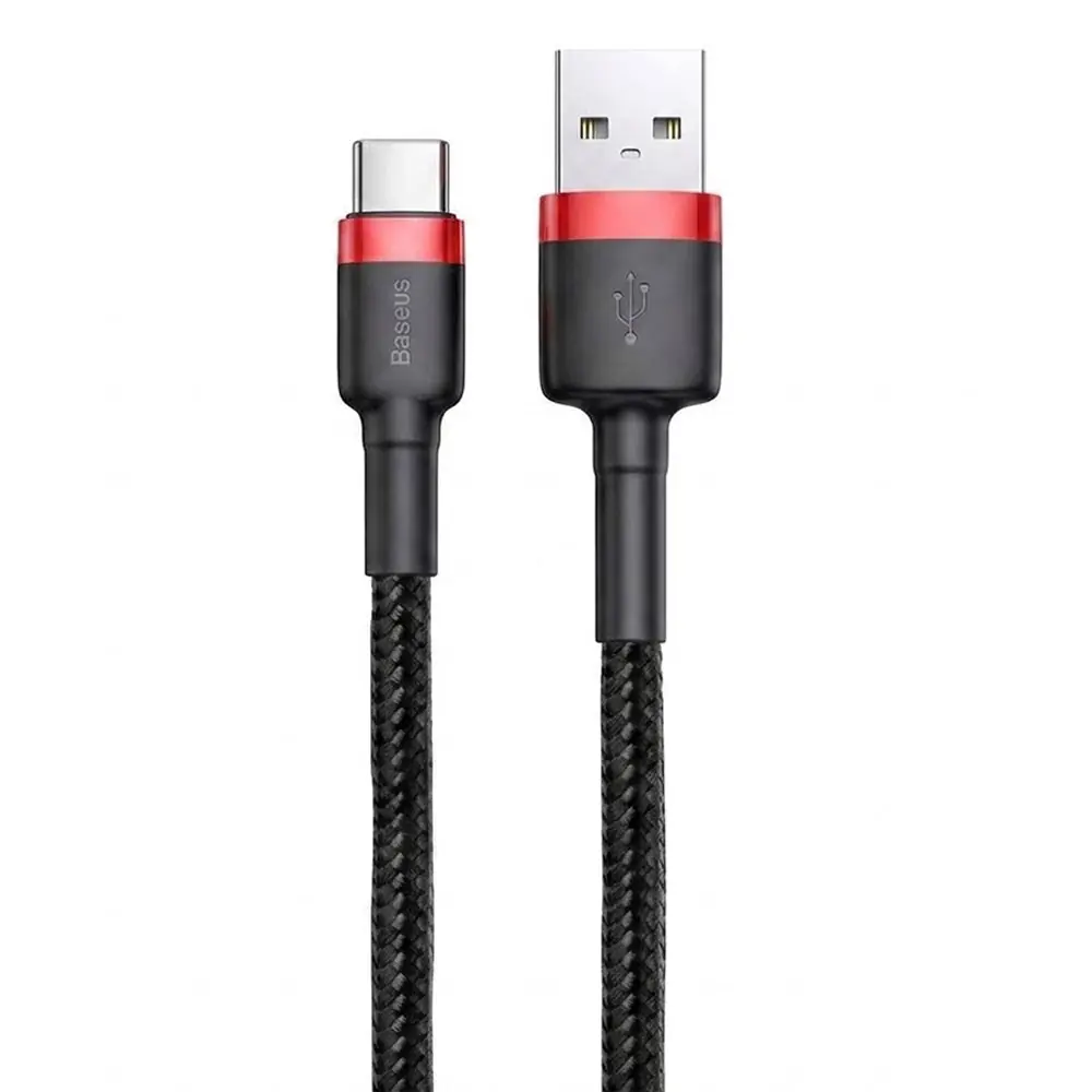Baseus Cafule CATKLF-B91 USB To Type-C Cable 3A Fast Charging 1m - Black Baseus Cafule CATKLF-B91 USB To Type-C Cable 3A Fast Charging 1m - Black