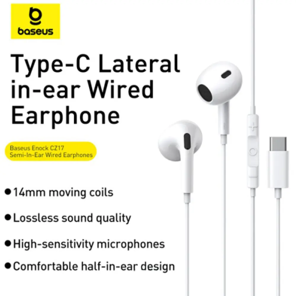 Baseus Encok CZ17 Type-C Earphone - White Baseus Encok CZ17 Type-C Earphone - White