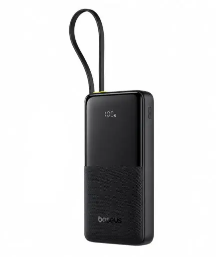 Baseus EnerFill FC51 Bipow 2 Pro PPBD2P-1022 Power Bank USB + Type-C 22.5W Fast Charging 10000mAh Built-in Type-C Cable - Black