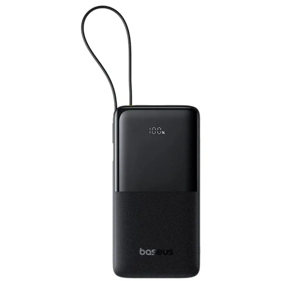 Baseus EnerFill FC51 Bipow 2 Pro PPBD2P-2022 Power Bank USB + Type-C 22.5W Fast Charging 20000mAh Built-in Type-C Cable - Black