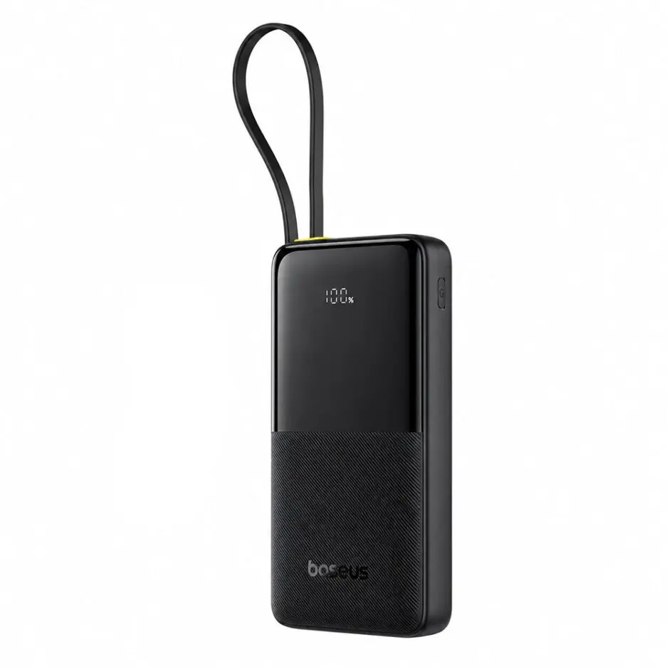 Baseus EnerFill FC51 Bipow 2 Pro PPBD2P-2022 Power Bank USB + Type-C 22.5W Fast Charging 20000mAh Built-in Type-C Cable - Black