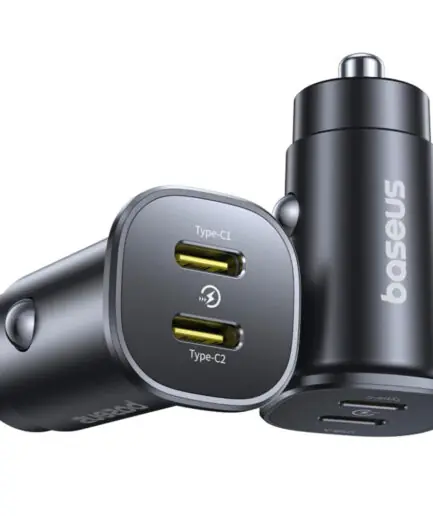 Baseus GoTrip DP1 BS-C15C2 Mini Car Charger 2x Type-C 30W Fast Charging - Cosmic Black