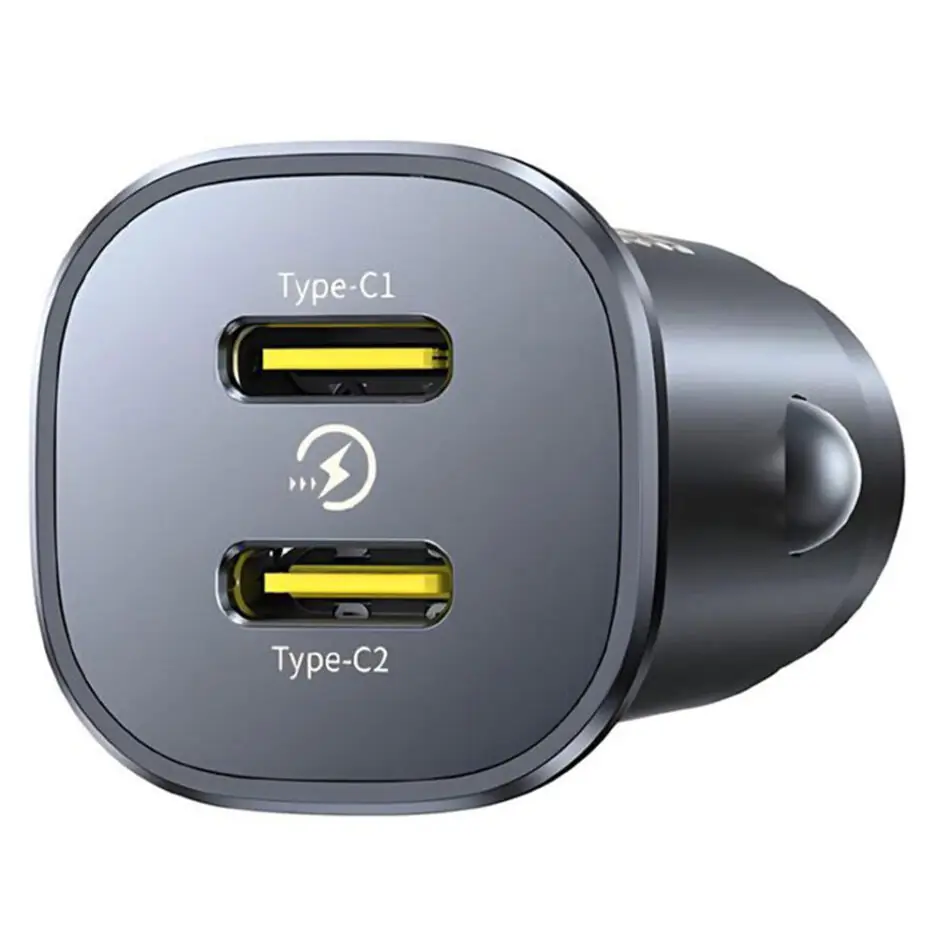 Baseus GoTrip DP1 BS-C15C2 Mini Car Charger 2x Type-C 30W Fast Charging - Cosmic Black