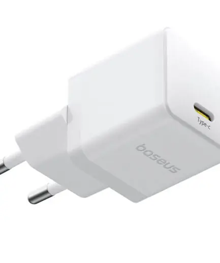 Baseus Palm CCZC20CE Mini Wall Charger PD Type-C + Type-C Cable 20W Fast Charging - White