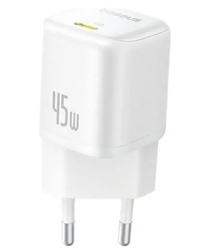 Baseus PicoGo CCGAN45CE Wall Charger Type-C 45W Fast Charging - White