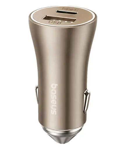 Baseus PrimeTrip VP1 CCJDZ-MC Car Charger USB + Type-C 60W Fast Charging - Starlight Gold
