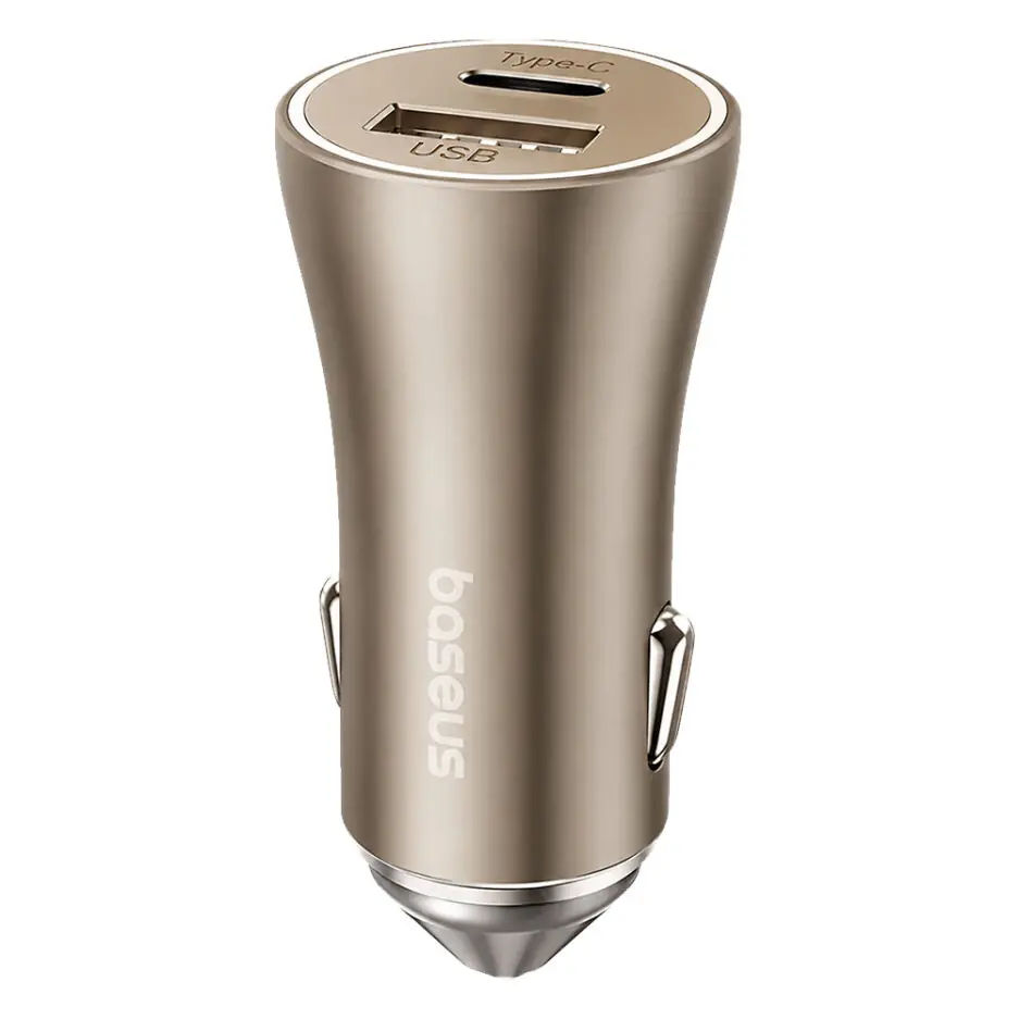 Baseus PrimeTrip VP1 CCJDZ-MC Car Charger USB + Type-C 60W Fast Charging - Starlight Gold