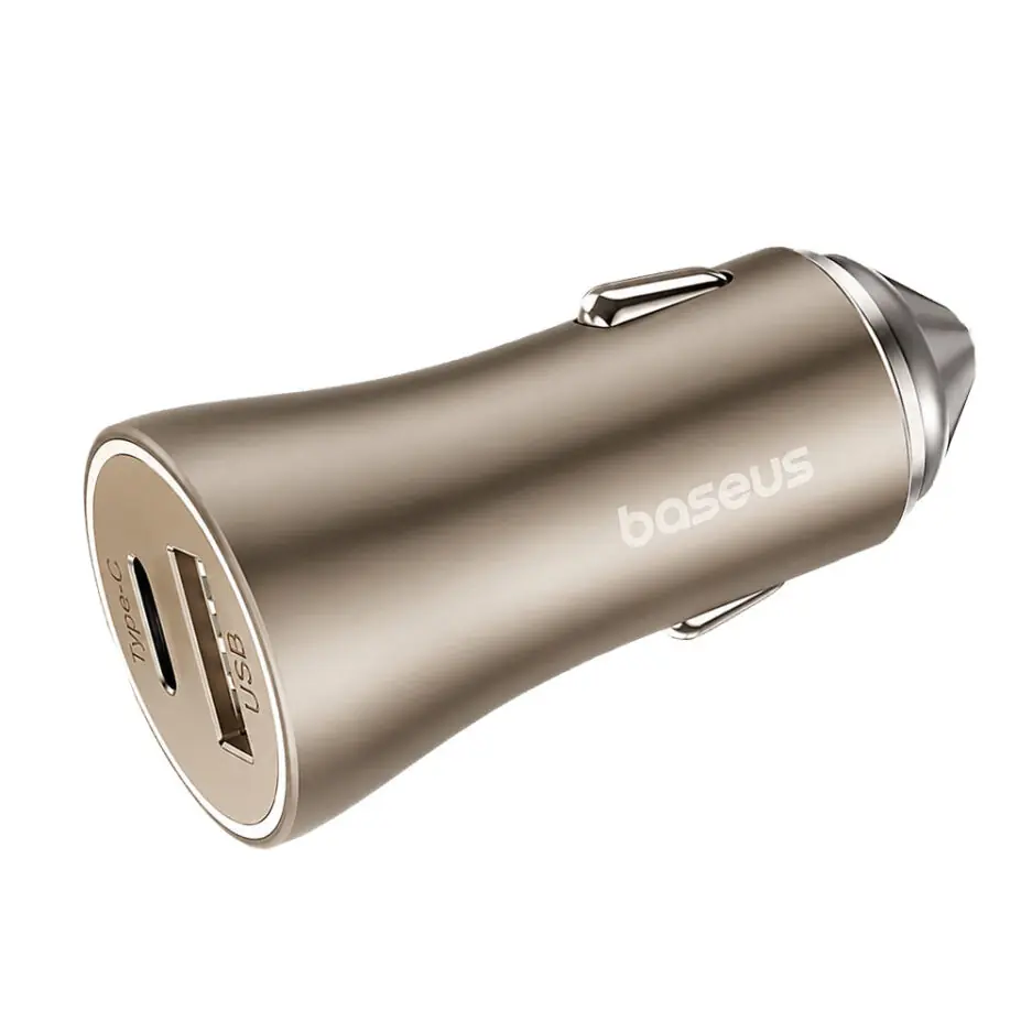 Baseus PrimeTrip VP1 CCJDZ-MC Car Charger USB + Type-C 60W Fast Charging - Starlight Gold