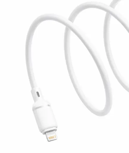 Baseus Silky CB000115 USB To Lightning Cable 2.4A Fast Charging 1m - White