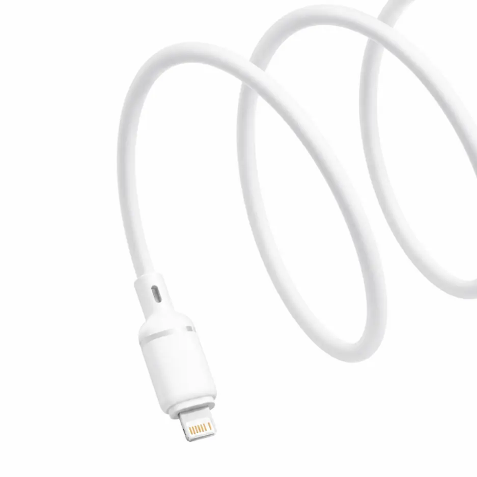 Baseus Silky CB000115 USB To Lightning Cable 2.4A Fast Charging 1m - White