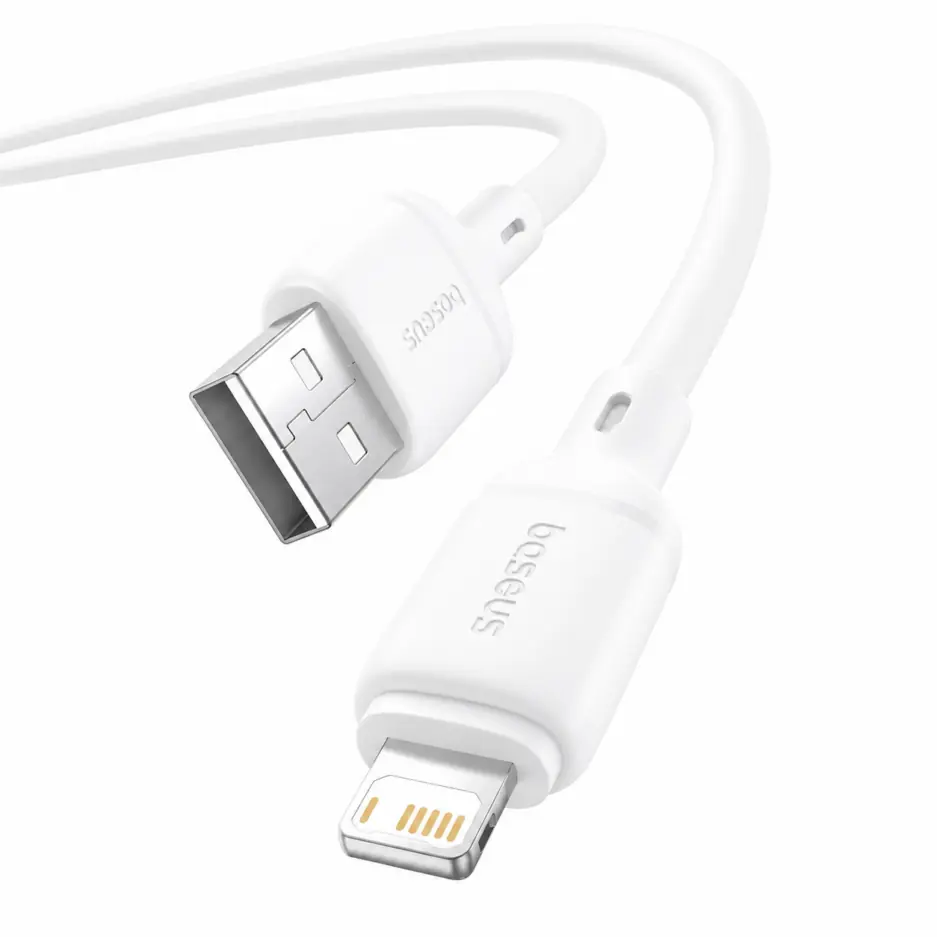 Baseus Silky CB000115 USB To Lightning Cable 2.4A Fast Charging 1m - White