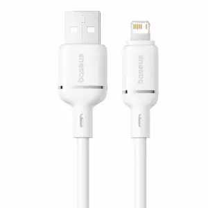 Baseus Silky CB000115 USB To Lightning Cable 2.4A Fast Charging 1m - White