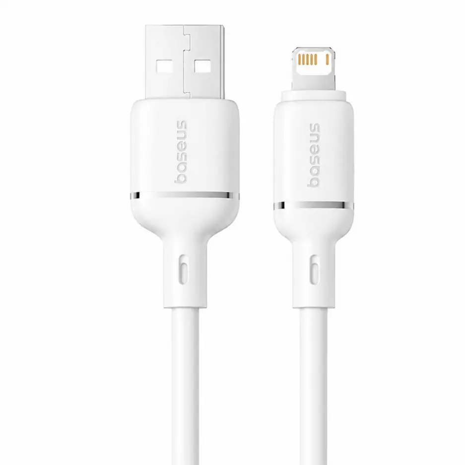 Baseus Silky CB000115 USB To Lightning Cable 2.4A Fast Charging 1m - White