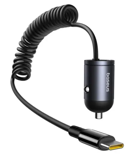 Baseus Tiny Star VCHXX-C-C Mini Car Charger Type-C With Built-in Type-C Cable 30W Fast Charging - Black