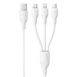 Baseus Ultra-Fast CB000161 USB To (Type-C + Micro + Lightning) 3in1 Cable 3.5A Fast Charging 1.3m - White