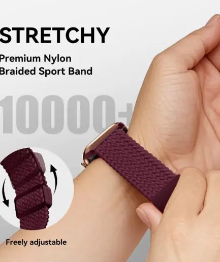 Dl3 Mobilak Sport Solo Loop Compatible with Apple Watch Band 42mm 44mm 45mm 46mm 49mm for Women Men,Magnetic Strap Stretchy Braided Wristband for iWatch Series 11 10 9 8 7 6 5 4...