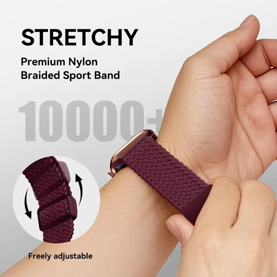 Dl3 Mobilak Sport Solo Loop Compatible with Apple Watch Band 42mm 44mm 45mm 46mm 49mm for Women Men,Magnetic Strap Stretchy Braided Wristband for iWatch Series 11 10 9 8 7 6 5 4...
