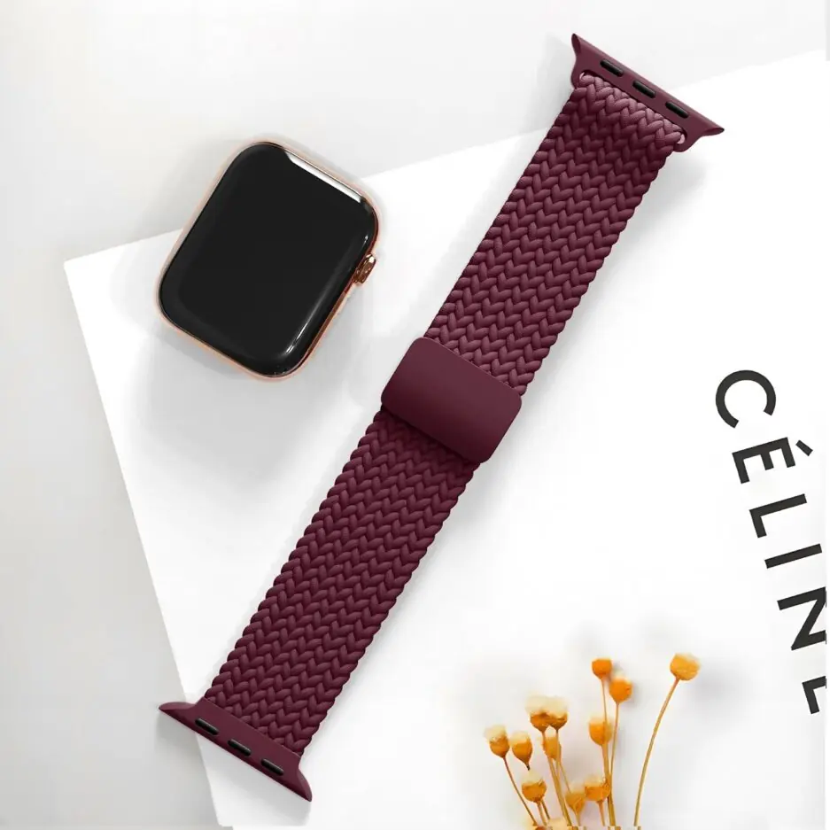 Dl3 Mobilak Sport Solo Loop Compatible with Apple Watch Band 42mm 44mm 45mm 46mm 49mm for Women Men,Magnetic Strap Stretchy Braided Wristband for iWatch Series 11 10 9 8 7 6 5 4...