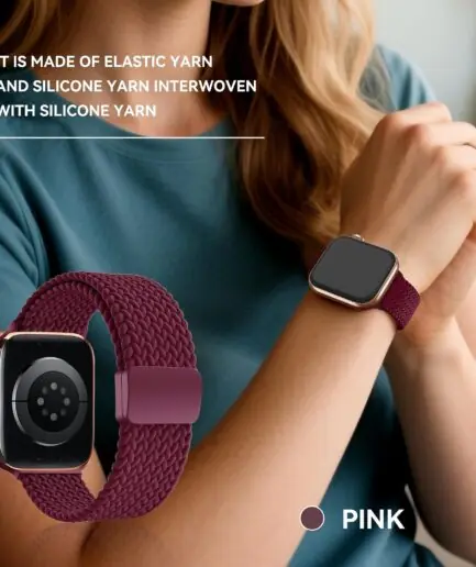 Dl3 Mobilak Sport Solo Loop Compatible with Apple Watch Band 42mm 44mm 45mm 46mm 49mm for Women Men,Magnetic Strap Stretchy Braided Wristband for iWatch Series 11 10 9 8 7 6 5 4...