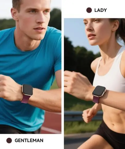 Dl3 Mobilak Sport Solo Loop Compatible with Apple Watch Band 42mm 44mm 45mm 46mm 49mm for Women Men,Magnetic Strap Stretchy Braided Wristband for iWatch Series 11 10 9 8 7 6 5 4...