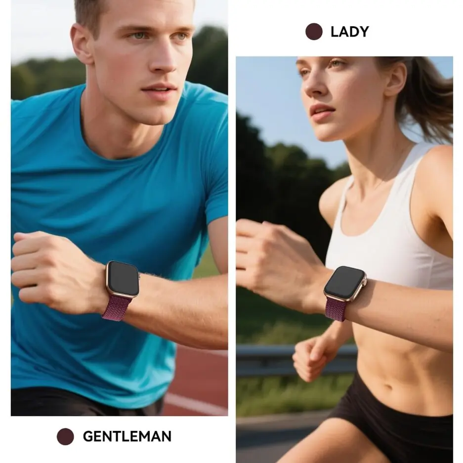 Dl3 Mobilak Sport Solo Loop Compatible with Apple Watch Band 42mm 44mm 45mm 46mm 49mm for Women Men,Magnetic Strap Stretchy Braided Wristband for iWatch Series 11 10 9 8 7 6 5 4...