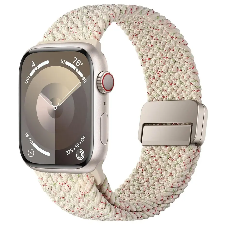 Dl3 Mobilak Sport Solo Loop Compatible with Apple Watch Band 42mm 44mm 45mm 46mm 49mm for Women Men,Magnetic Strap Stretchy Braided Wristband for iWatch Series 11 10 9 8 7 6 5 4...