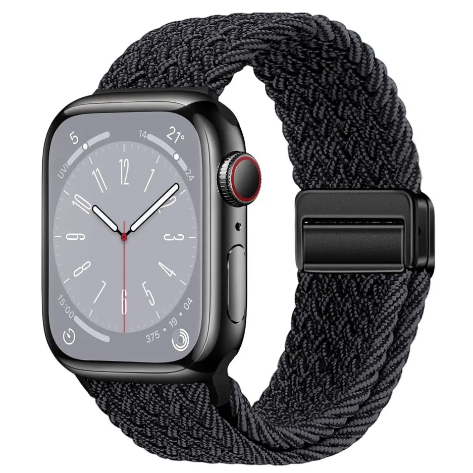 Dl3 Mobilak Sport Solo Loop Compatible with Apple Watch Band 42mm 44mm 45mm 46mm 49mm for Women Men,Magnetic Strap Stretchy Braided Wristband for iWatch Series 11 10 9 8 7 6 5 4...