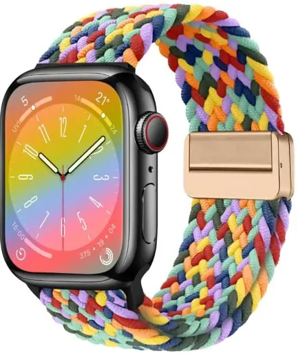 Dl3 Mobilak Sport Solo Loop Compatible with Apple Watch Band 42mm 44mm 45mm 46mm 49mm for Women Men,Magnetic Strap Stretchy Braided Wristband for iWatch Series 11 10 9 8 7 6 5 4...
