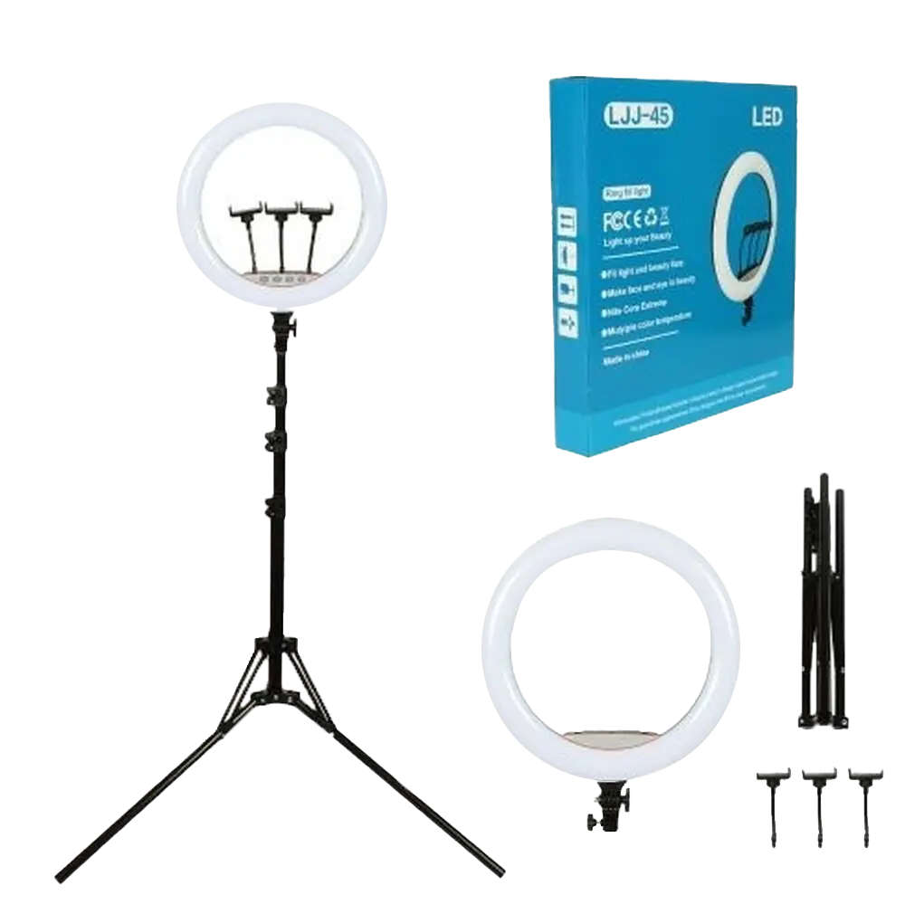 LJJ-45 18-Inch Ring Light with Phone Holder & Remote Control LJJ-45 18-Inch Ring Light with Phone Holder & Remote Control