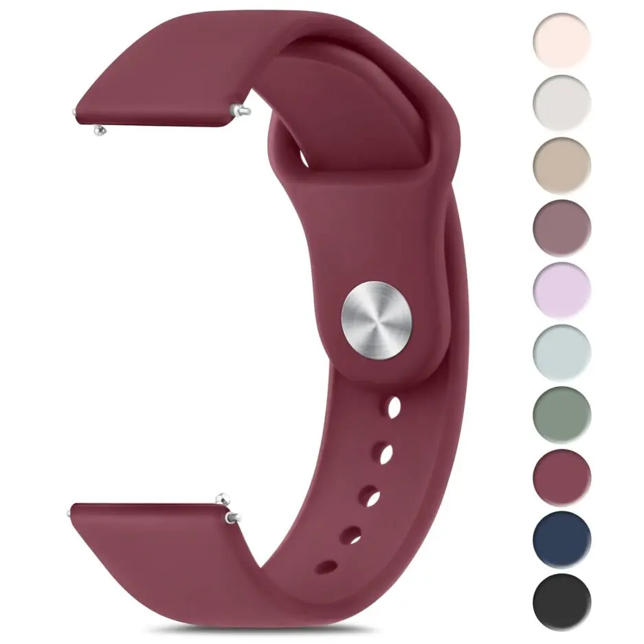 Meliya 22mm Watch Bands Quick Release Replacement Wristband, Soft Silicone Sport Replacement Straps for Men Women