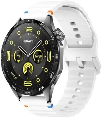 Next Store 22mm Silicone Wavy Watch Band Compatible with Samsung Galaxy Watch 3 45mm / Gear S3 / Huawei GT3 46mm / GT2E / Pro / GT4 GT5 GT6 46mm / Honor Magic Watch 2 46mm Quick...