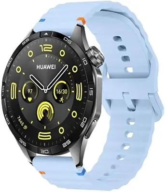 Next Store 22mm Silicone Wavy Watch Band Compatible with Samsung Galaxy Watch 3 45mm / Gear S3 / Huawei GT3 46mm / GT2E / Pro / GT4 GT5 GT6 46mm / Honor Magic Watch 2 46mm Quick...