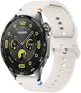 Next Store 22mm Silicone Wavy Watch Band Compatible with Samsung Galaxy Watch 3 45mm / Gear S3 / Huawei GT3 46mm / GT2E / Pro / GT4 GT5 GT6 46mm / Honor Magic Watch 2 46mm Quick...