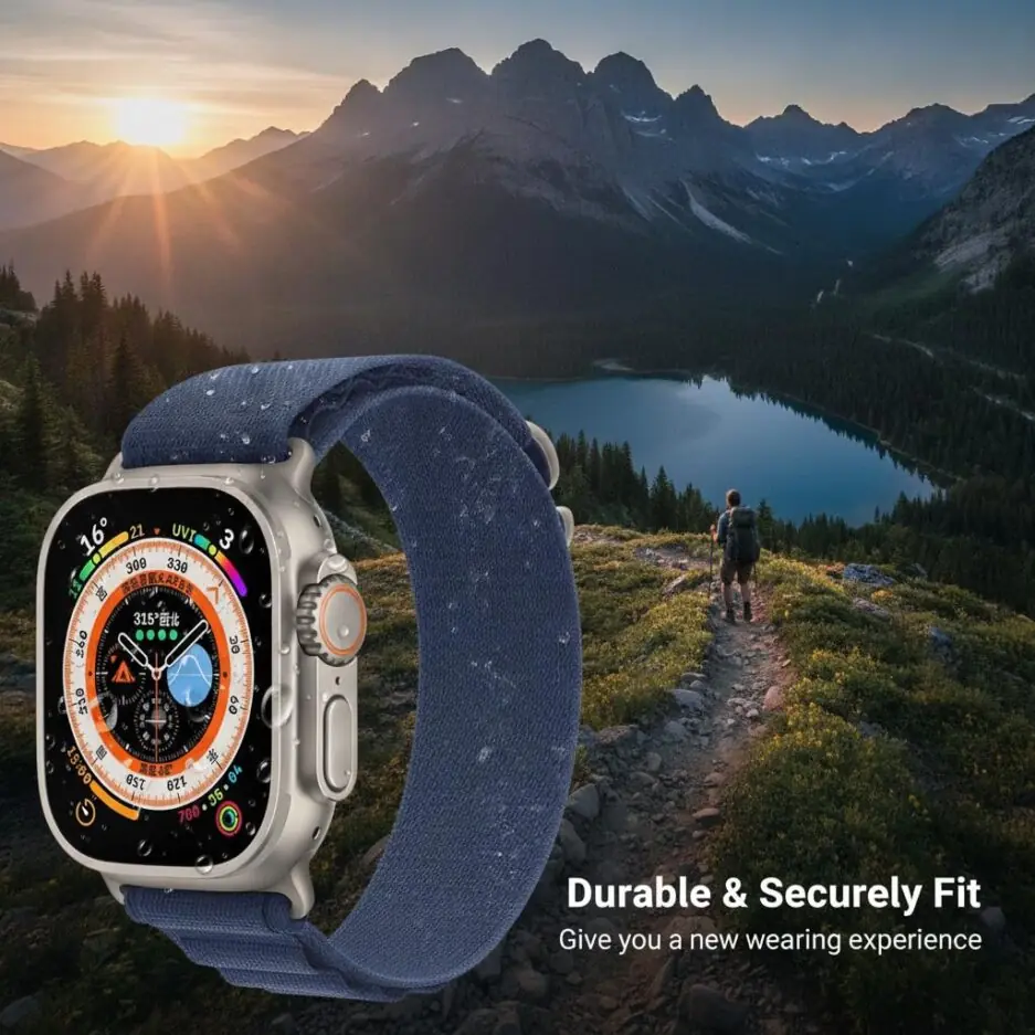 Nylon Loop Sport Band Compatible with Apple Watch Band 49mm 46mm 45mm 44mm 42mm Men Women, Stretchy Strap Elastic Fabric Wristband for iWatch Series 11 10 9 8 7 6 5 4 SE3 SE2 SE...
