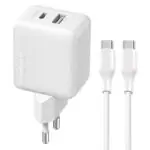 Oraimo PowerCube 201 OCW-5203ECC Wall Charger PD Type-C + USB + Type-C Cable 20W Fast Charging - White