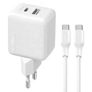 Oraimo PowerCube 201 OCW-5203ECC Wall Charger PD Type-C + USB + Type-C Cable 20W Fast Charging - White