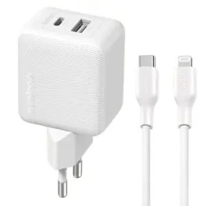 Oraimo PowerCube 201 OCW-5203ECL Wall Charger PD Type-C + USB + Lightning Cable 20W Fast Charging - White