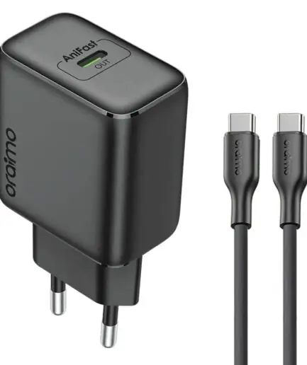 Oraimo PowerGaN 251 OCW-5251ECC Wall Charger PD Type-C 25W Fast Charging - Black