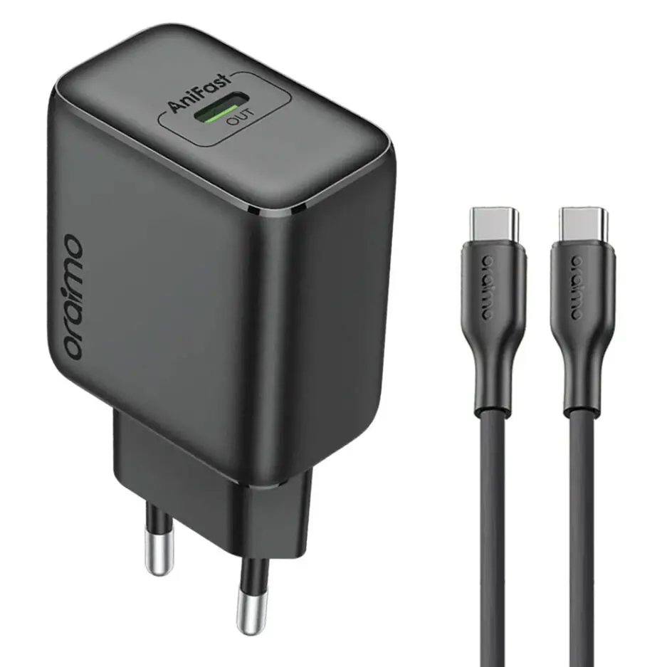 Oraimo PowerGaN 251 OCW-5251ECC Wall Charger PD Type-C 25W Fast Charging - Black